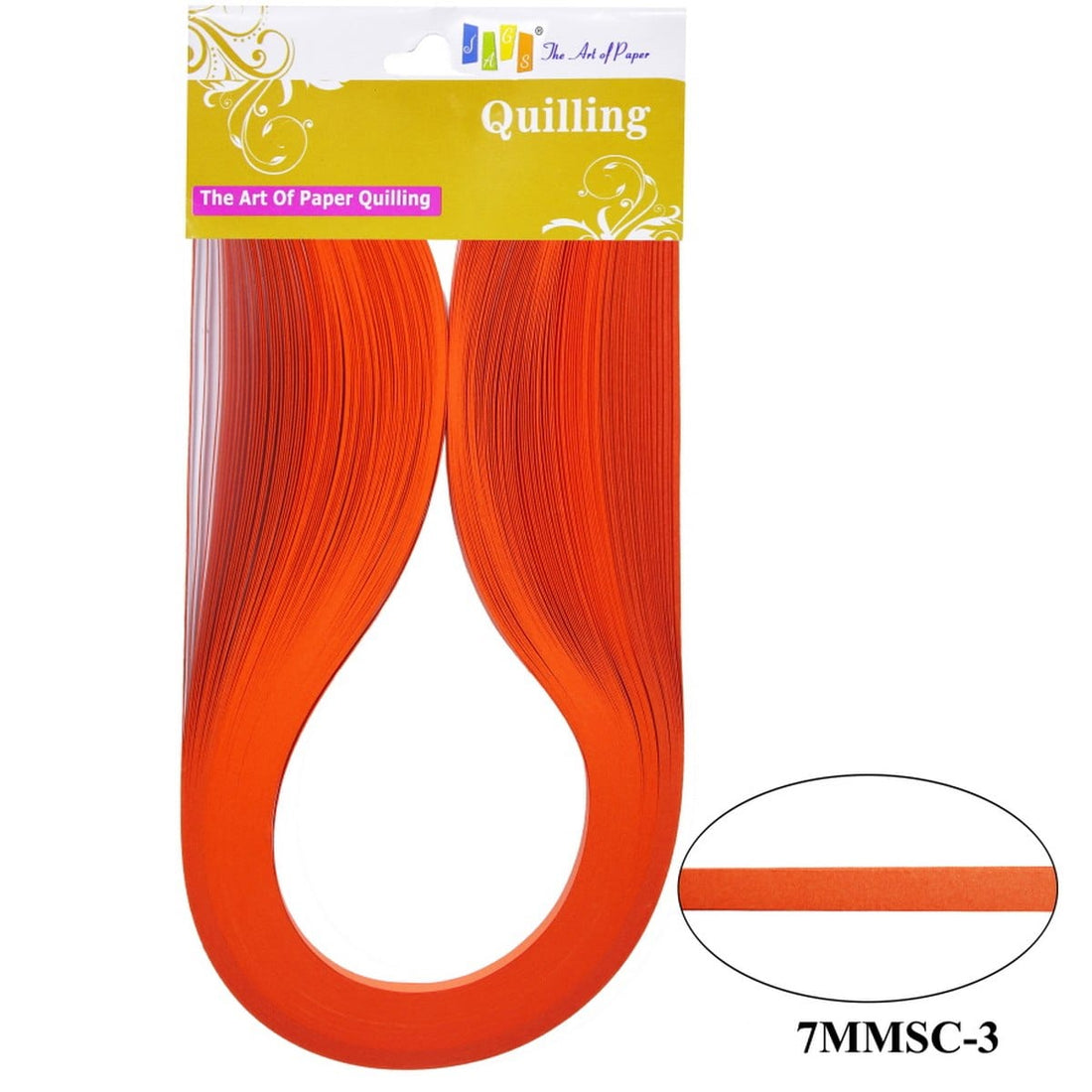 jags-mumbai Quilling Quilling Strip 7mm S/C 03 Orange 7MMSC-03