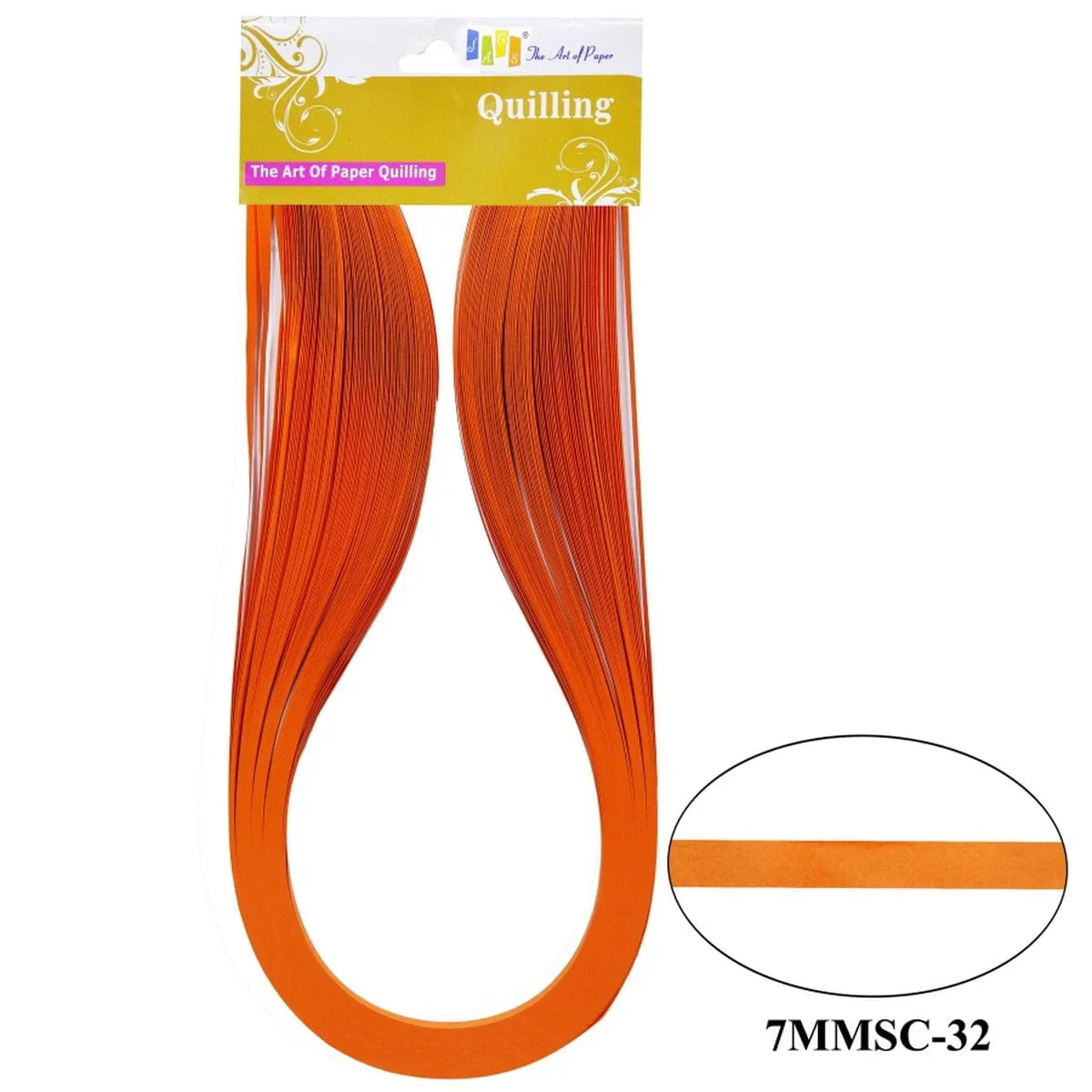Quilling Strip 7mm S/C 32 Flo.Orange 7MMSC-32