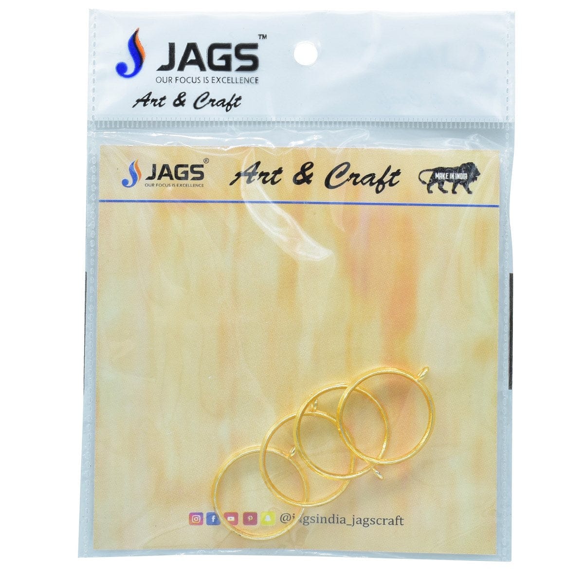 jags-mumbai Resin Accessories And More Diy Metal Imitation 4Pcs Gold Round Big JRDA20