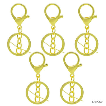 Key Chain Fitting Gold With Hook 5Pcs KF5PCGD