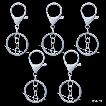 Key Chain Fitting Silver With Hook 5Pcs KF5PCSR