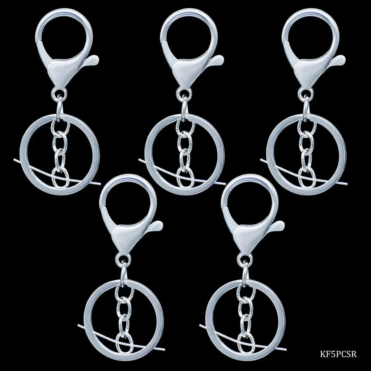 jags-mumbai Resin Accessories And More Key Chain Fitting Silver With Hook 5Pcs KF5PCSR