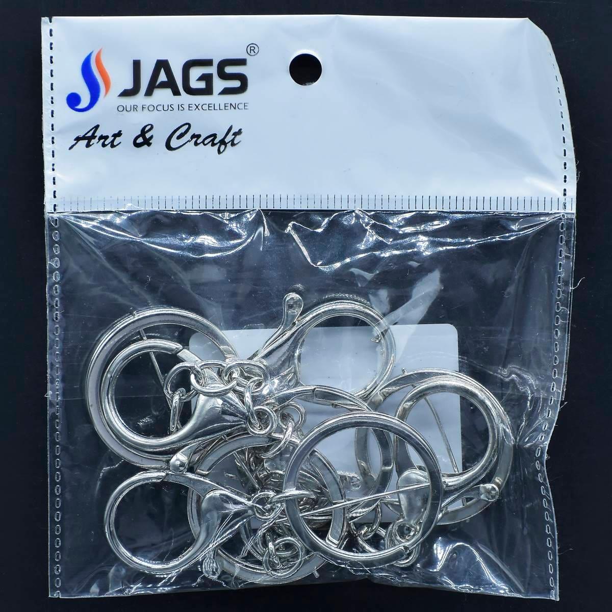 jags-mumbai Resin Accessories And More Key Chain Fitting Silver With Hook 5Pcs KF5PCSR