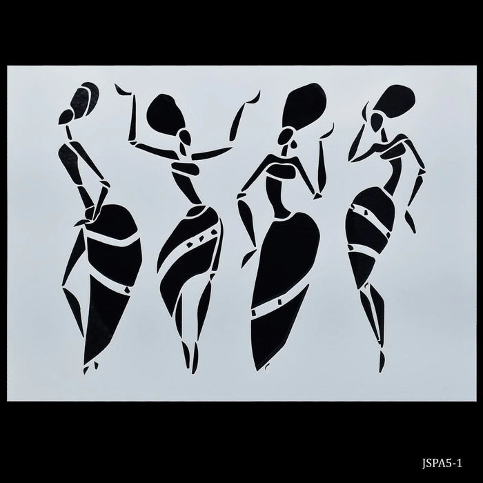 Exploring African Tribal Artistry: Jags Drawing Stencil Plastic A5 African Tribes Project