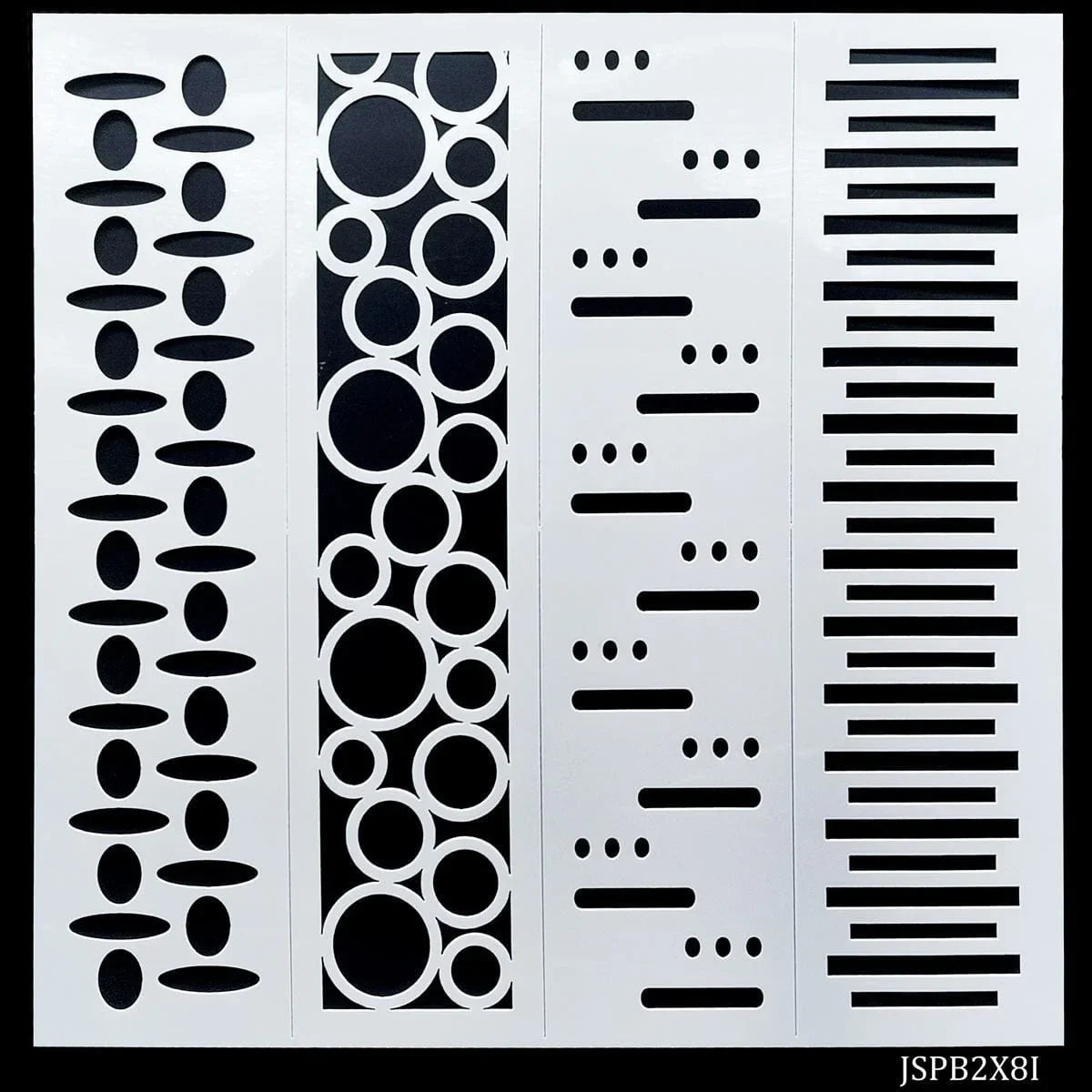 Jags Stencil Plastic Border 4in1 2x8 Inch - Add Elegance to Your Desig