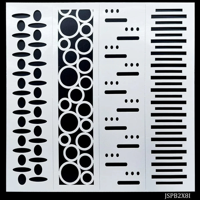 Jags Drawing Stencil Plastic Border 4in1 2x8 Inch - Add Elegance to Your Designs with Versatile Border Stencils!