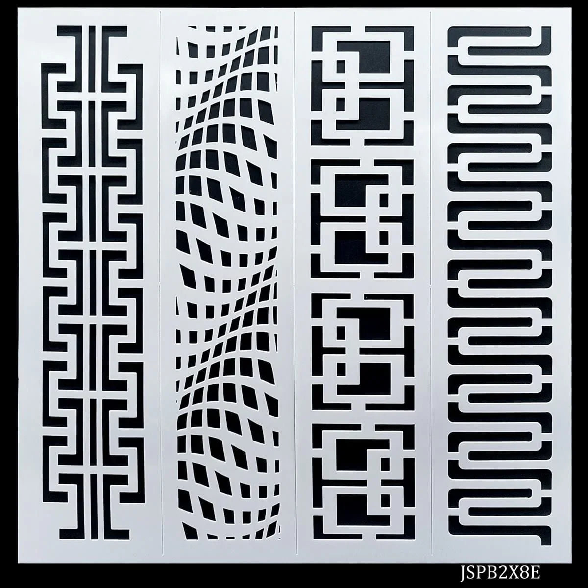 Jags Stencil Plastic Border 4in1 2x8 Inch - Elevate Your Designs with
