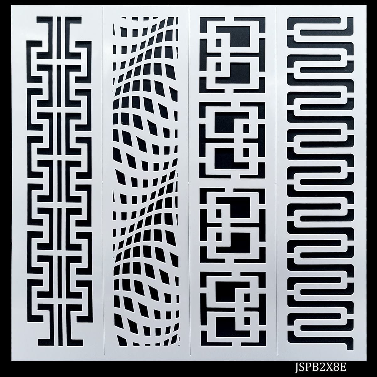jags-mumbai Resin Jags Stencil Plastic Border 4in1 2x8 Inch - Elevate Your Designs with Versatile Border Stencils!