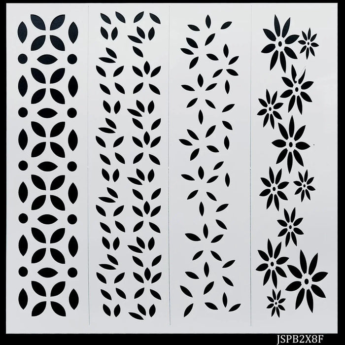 Jags Drawing Stencil Plastic Border 4in1 2x8 Inch - Enhance Your Artistic Vision with Elegant Border Stencils!