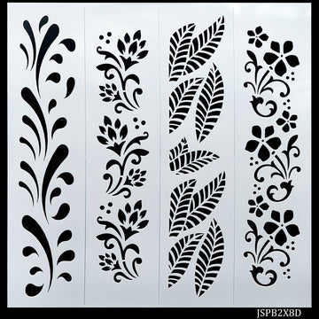Jags Stencil Plastic Border 4in1 2x8 Inch - Enhance Your Creations with Exquisite Border Designs!