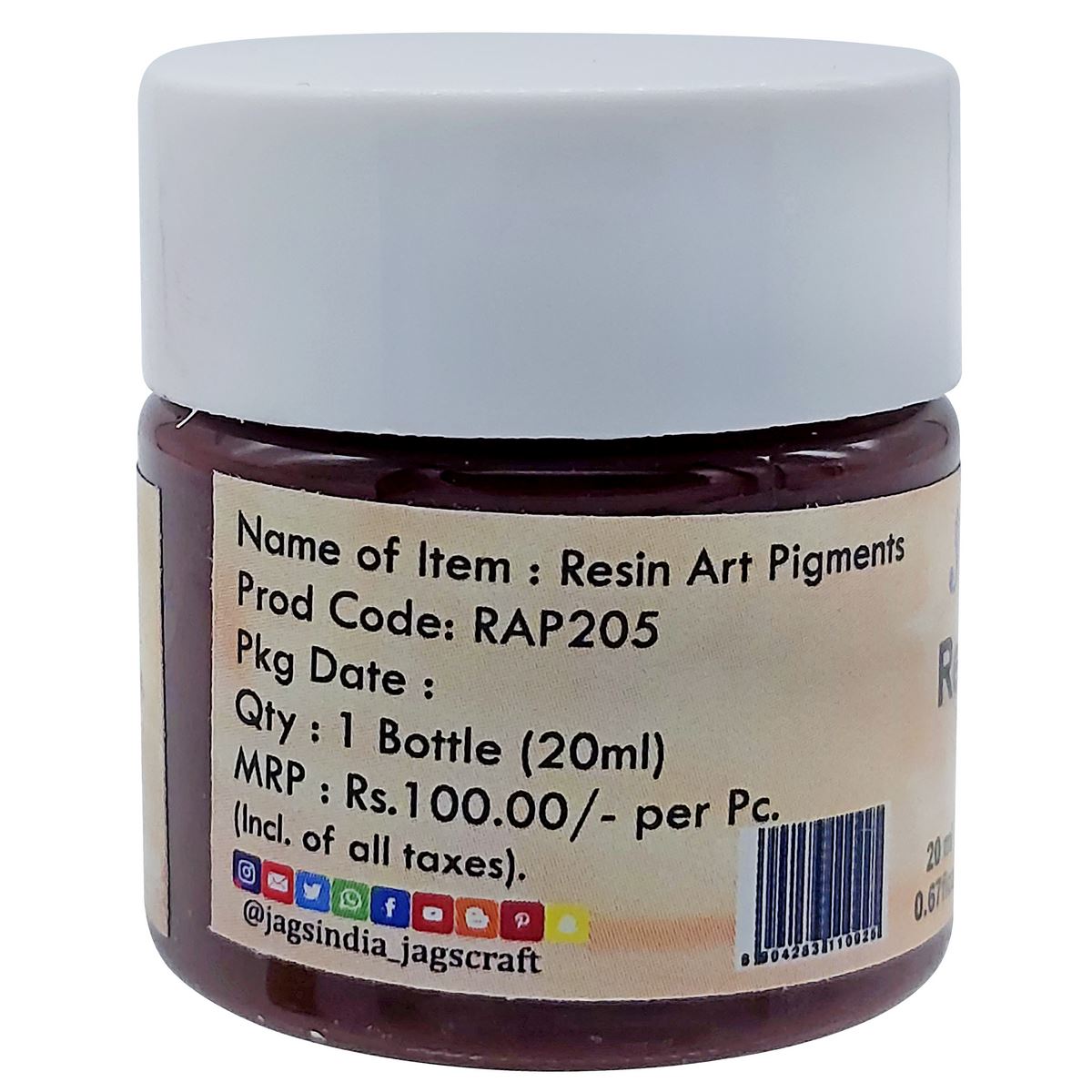 jags-mumbai Resin Pigment Resin Art Pigments 20ML Deep Brown RAP205