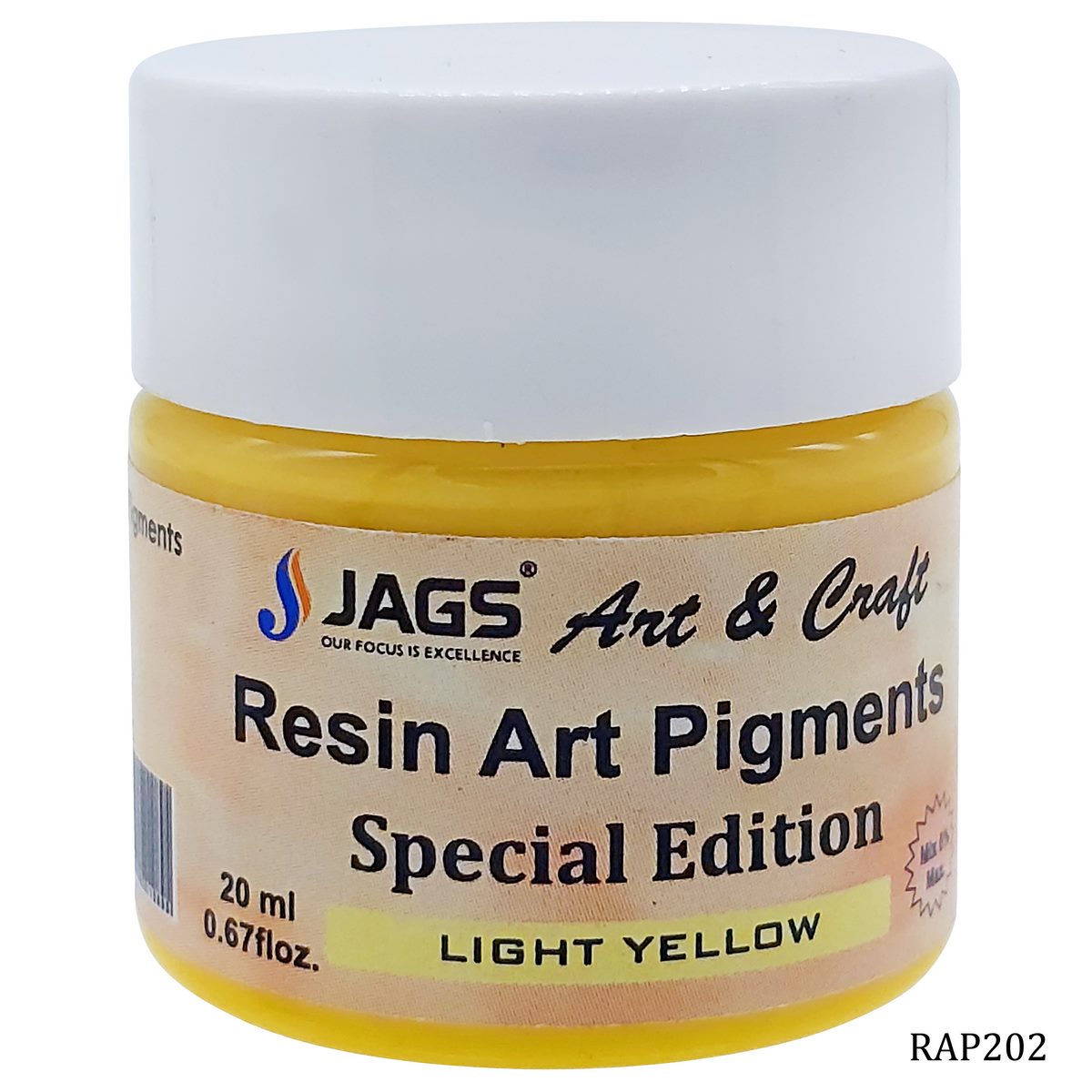jags-mumbai Resin Pigment Resin Art Pigments 20ML Light Yellow RAP202