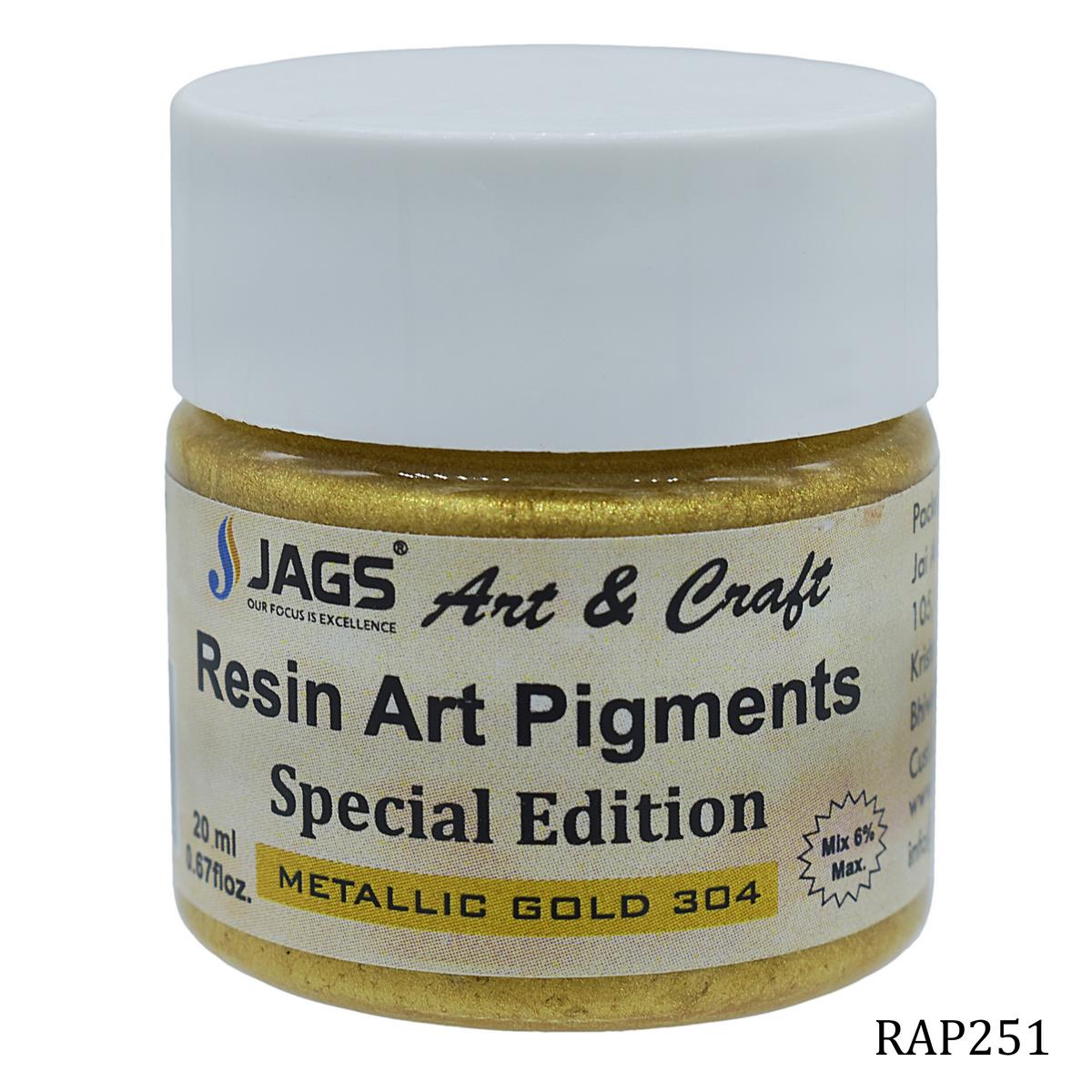 jags-mumbai Resin Pigment Resin Art Pigments 20ML Metallic Gold 304 RAP251