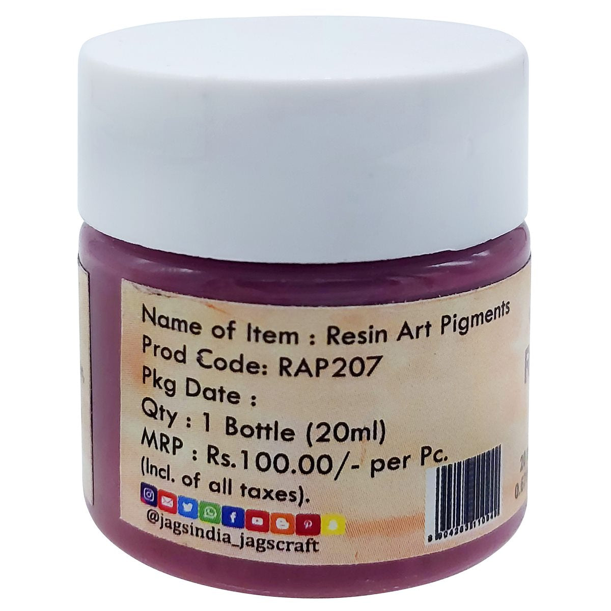 jags-mumbai Resin Pigment Resin Art Pigments 20ML Pastel Brown RAP207