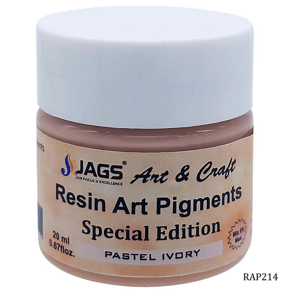 jags-mumbai Resin Pigment Resin Art Pigments 20ML Pastel Ivory RAP214