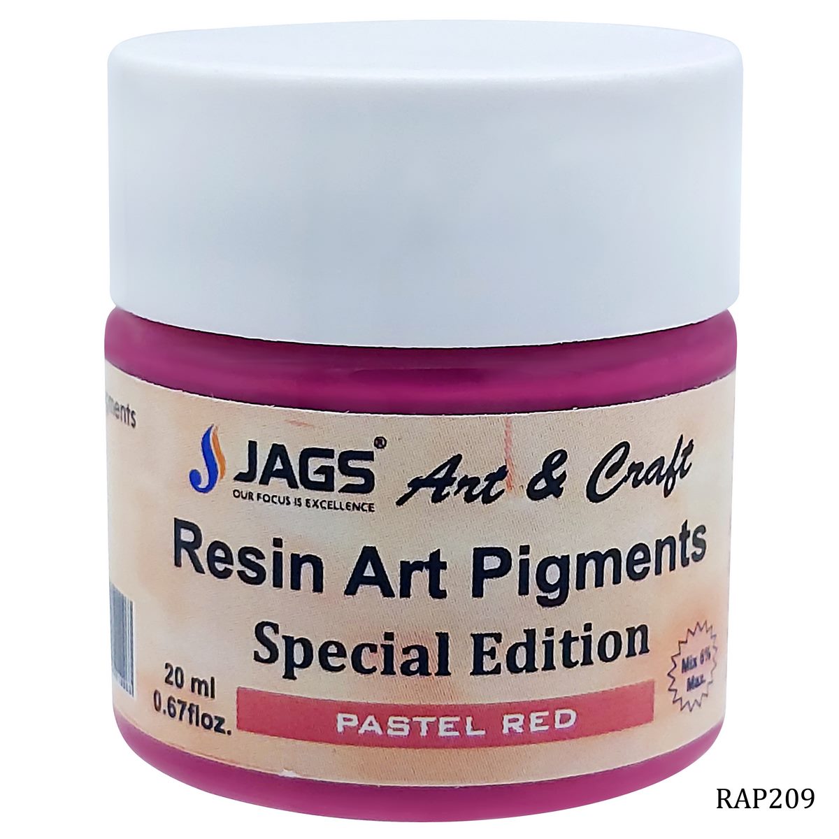jags-mumbai Resin Pigment Resin Art Pigments 20ML Pastel Red RAP209