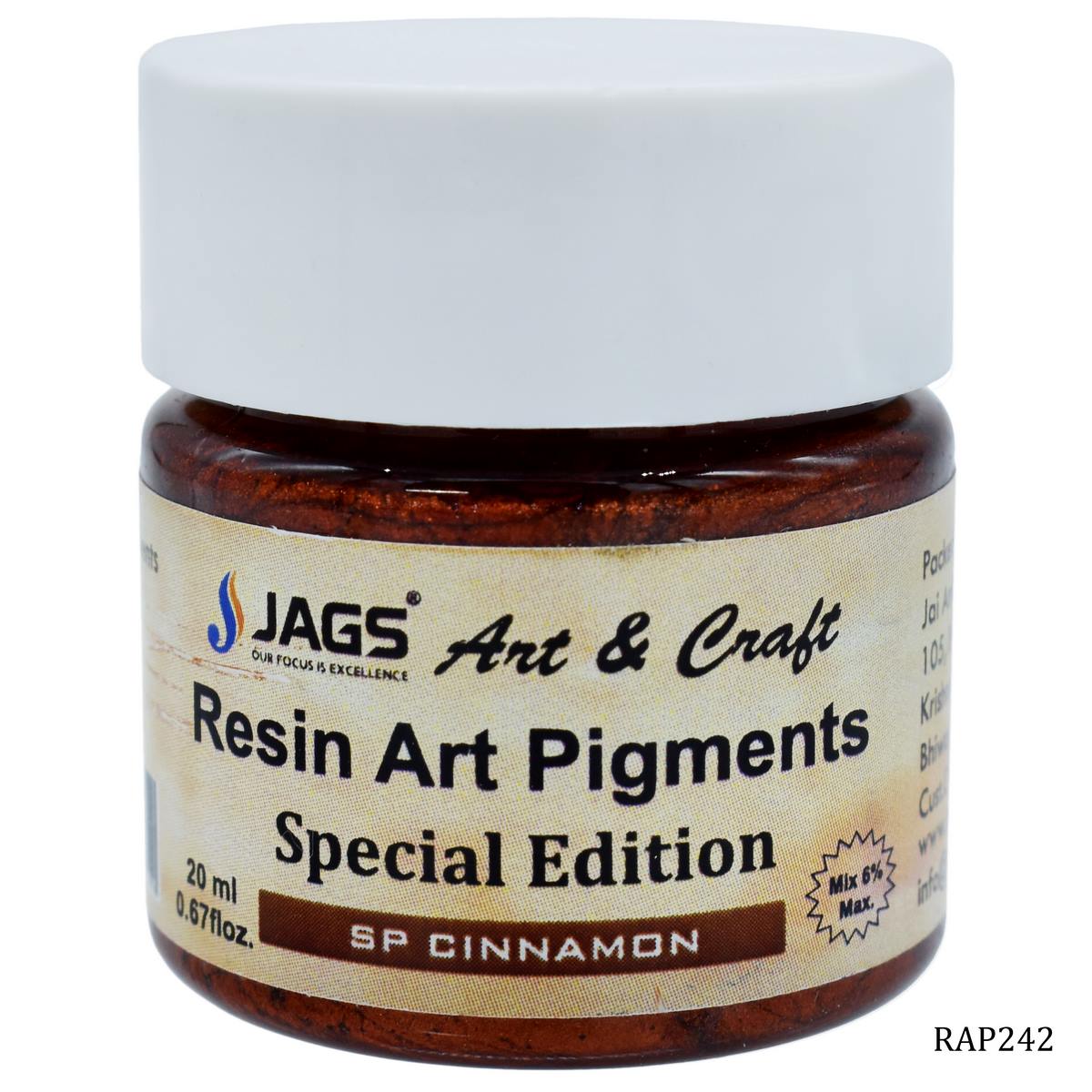 jags-mumbai Resin Pigment Resin Art Pigments 20ML Sp Cinnamon RAP242