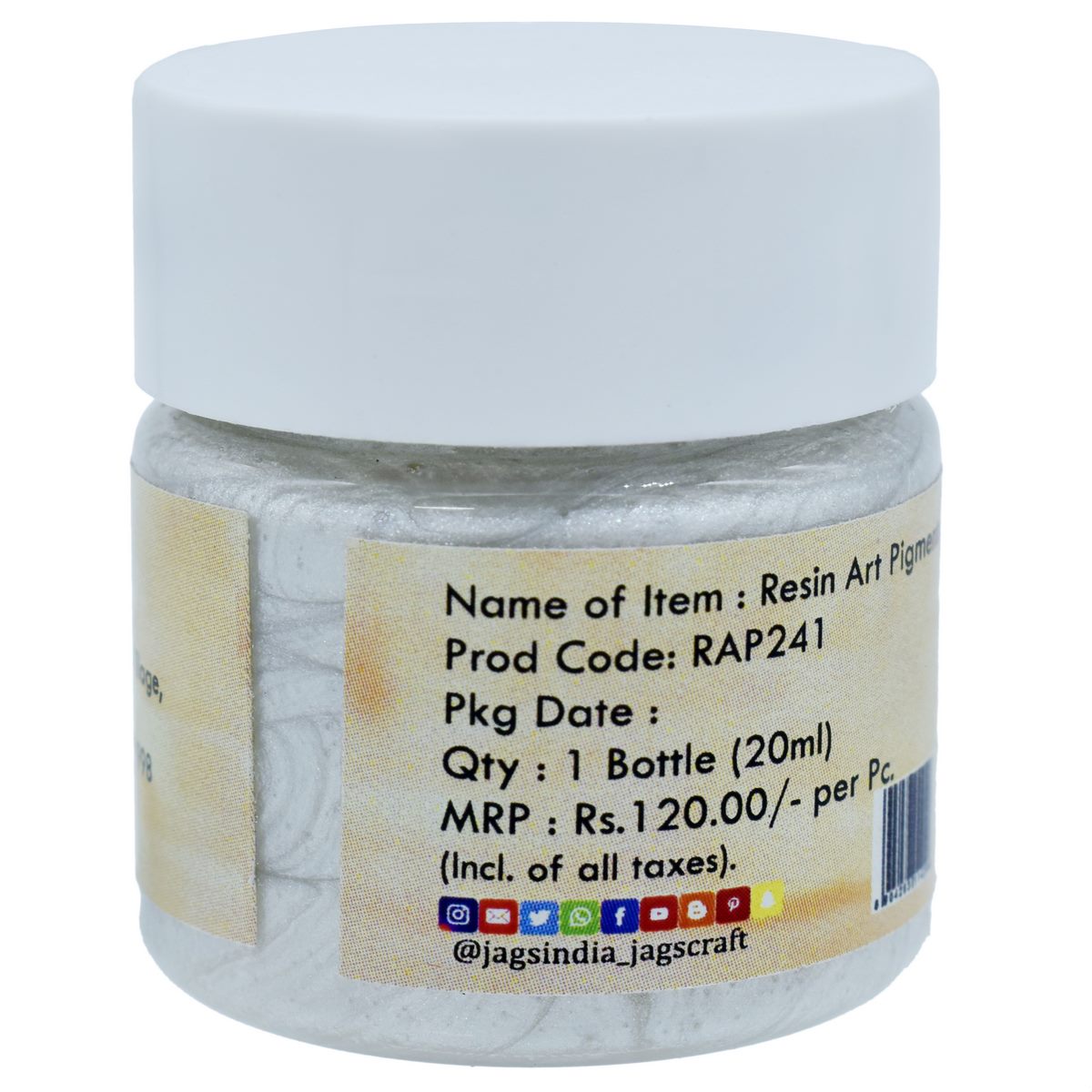 jags-mumbai Resin Pigment Resin Art Pigments 20ML Sp Heirloom White RAP241