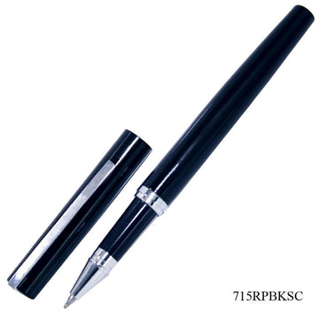 Elevate Your Writing Experience with the Roller Pen Black Silver Clip 715RPBKSC