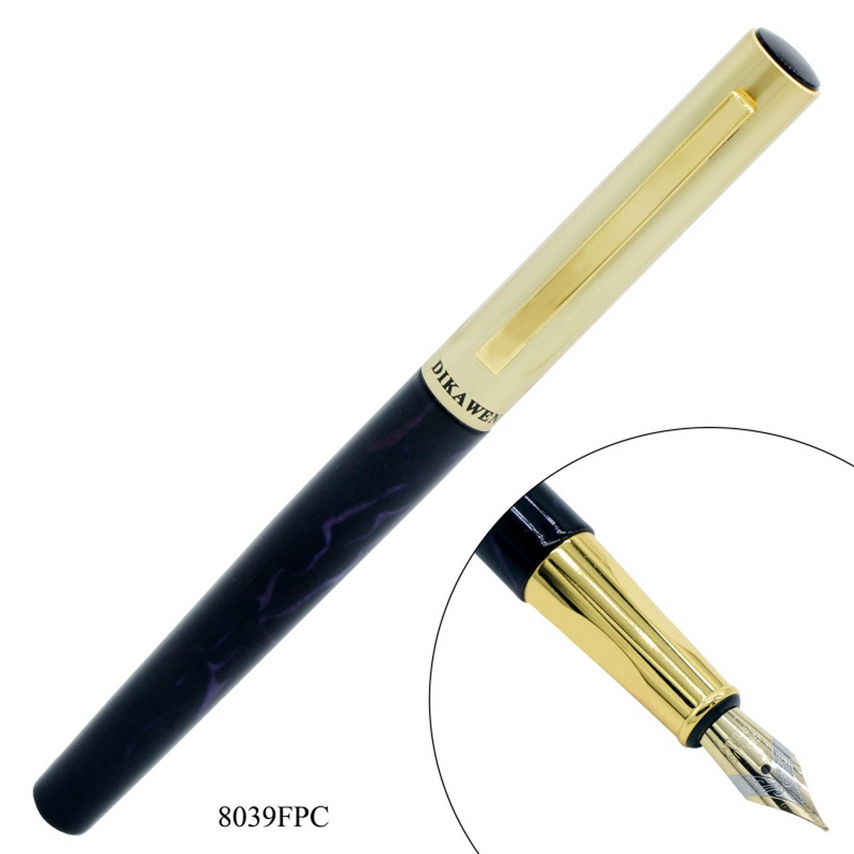 jags-mumbai Roller Pens Fountain Pen Color Golden Clip 8039FPC