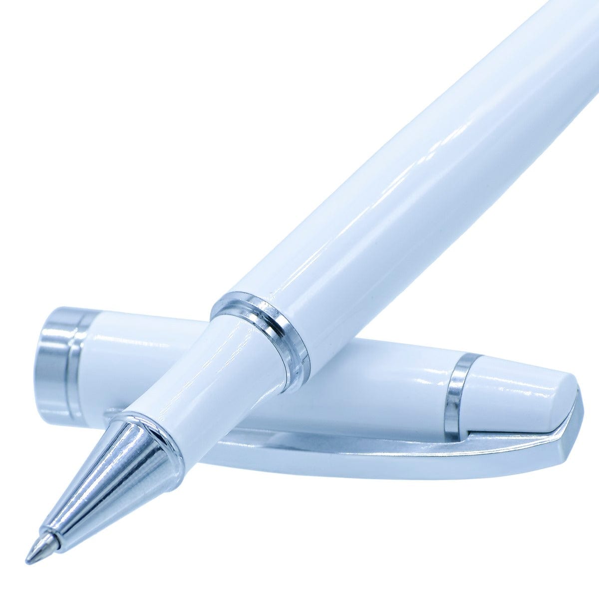jags-mumbai Roller Pens Roller Pen White Silver Clip