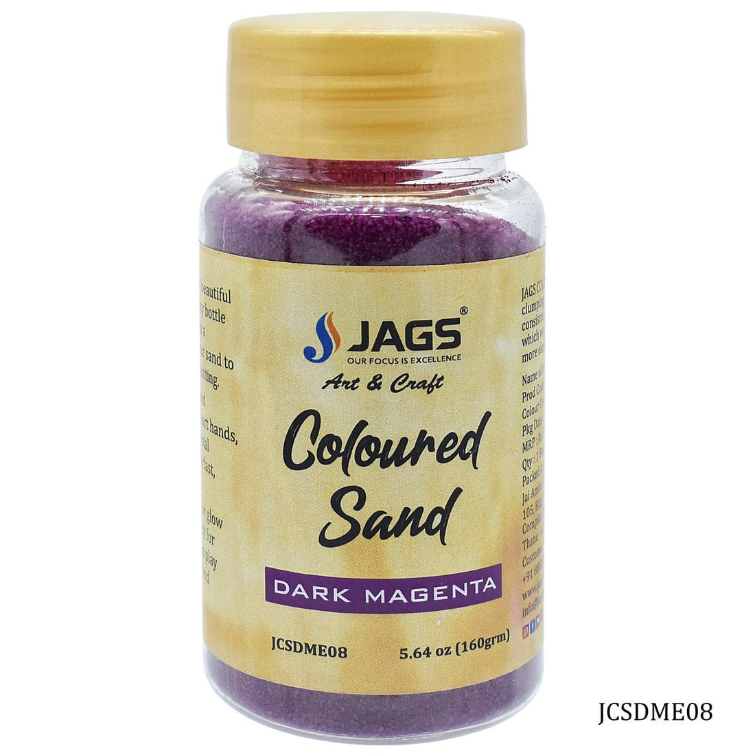 jags-mumbai Sand Jags Coloured Sand 160Gm Dark Magenta No8 JCSDME08 - Bring Your Crafts to Life