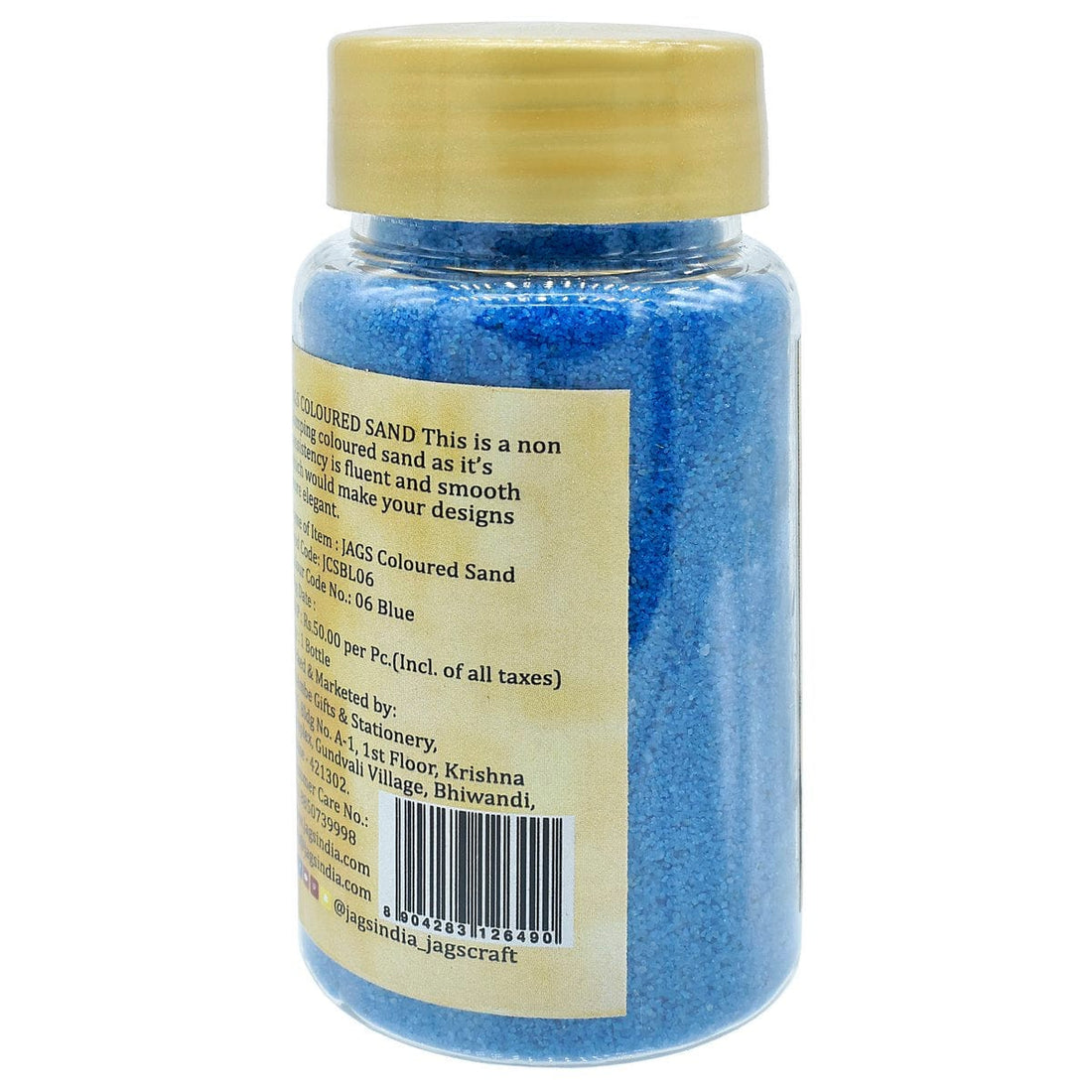 jags-mumbai Sand Jags Coloured Sand 160Gms Blue No 6 - Versatile Craft Sand for Creative Projects