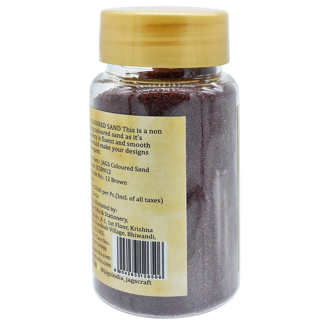 jags-mumbai Sand Jags Coloured Sand 160Gms Brown No 12 - Natural-Looking Craft Sand for DIY Projects