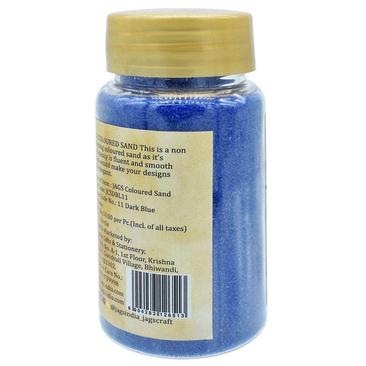 jags-mumbai Sand Jags Coloured Sand 160Gms Dark Blue No 11 - Vibrant Craft Sand for Artistic Creations