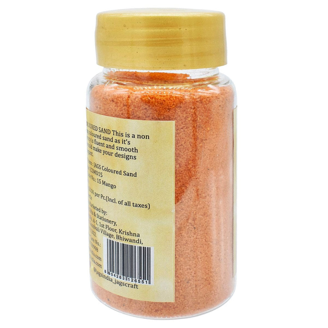 jags-mumbai Craft Sand & Stones Jags Coloured Sand 160Gms Mango No.15 - Add a Bold and Bright Touch to Your Crafts and Decor