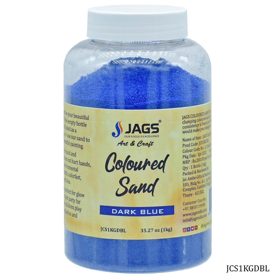 jags-mumbai Sand Jags Coloured Sand 1Kg Dark Blue No 11 JCS1KGDBL