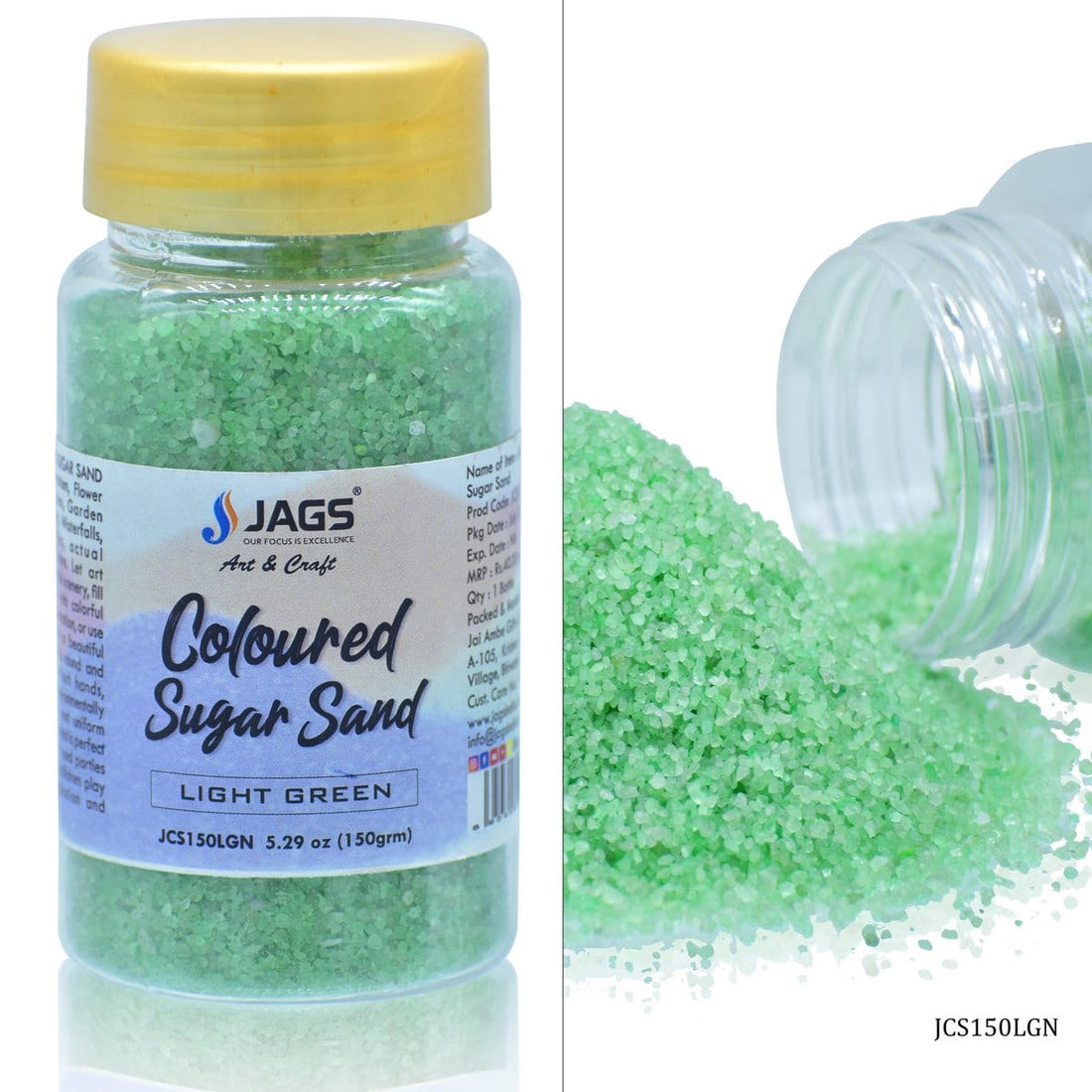 jags-mumbai Sand Jags Coloured Sugar Sand 150Gms L.Green