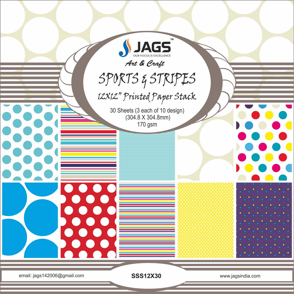 jags-mumbai Scrapbook Designer Paper Pack for Scrapbooking and Greeting Cards 12x12 Inches