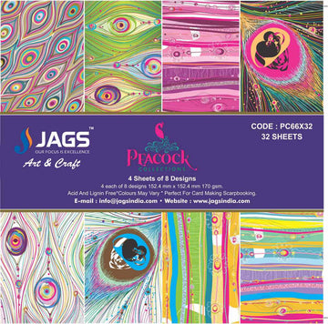 jags-mumbai Scrapbook Paper Jags 6x6 Peacock Collection