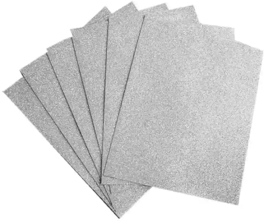 jags-mumbai Scrapbooking & Designed Papers A4 Glitter Foam Sheet Without Stk Silver 1pc