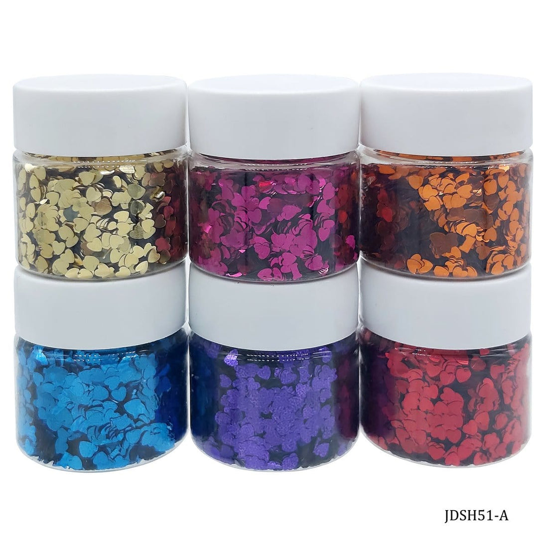 jags-mumbai Sequin Jags Diy Sequins Heart 6 Colour pck 60Gsm JDSH51-A