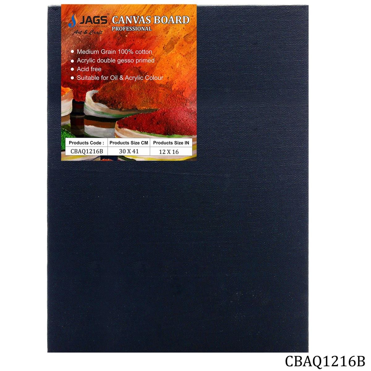 jags-mumbai Sketch Books,Papers & Canvas Canvas Board Artist Quality BK 12X16Inch CBAQ1216B