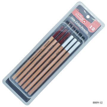 Skin Colour Pencils 12 Count Charcoal