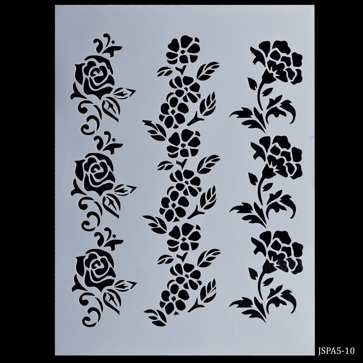 jags-mumbai Stencil Elegant Rose Blooms: Stencil Plastic A5 size Rose Flower Design for Artistic Expressions