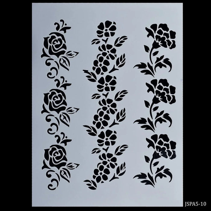Elegant Rose Blooms: Drawing  Plastic A5 size Rose Flower Design for Artistic Expressions Stencil | XL Size | 3+ Designs |