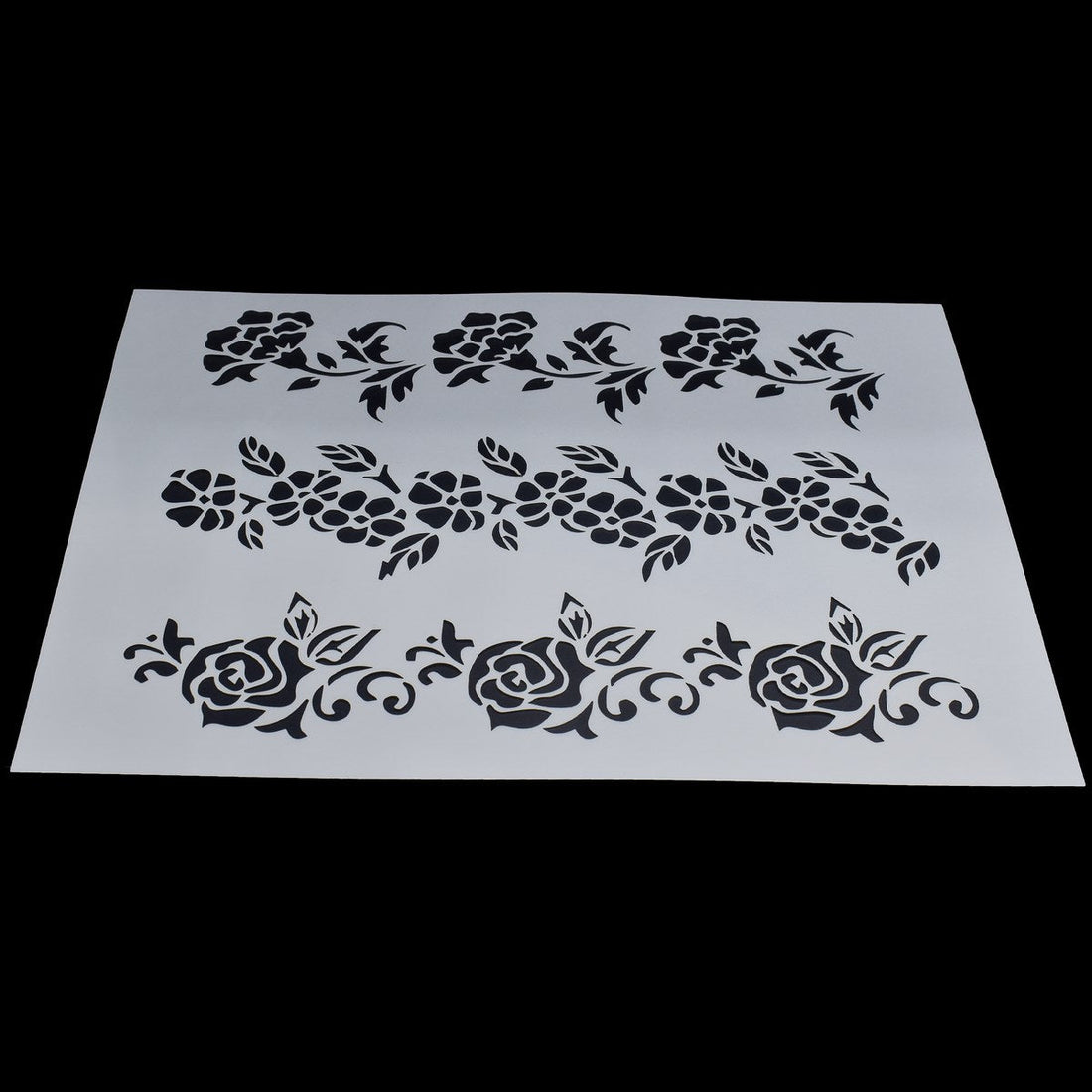 jags-mumbai Stencil Elegant Rose Blooms: Stencil Plastic A5 size Rose Flower Design for Artistic Expressions