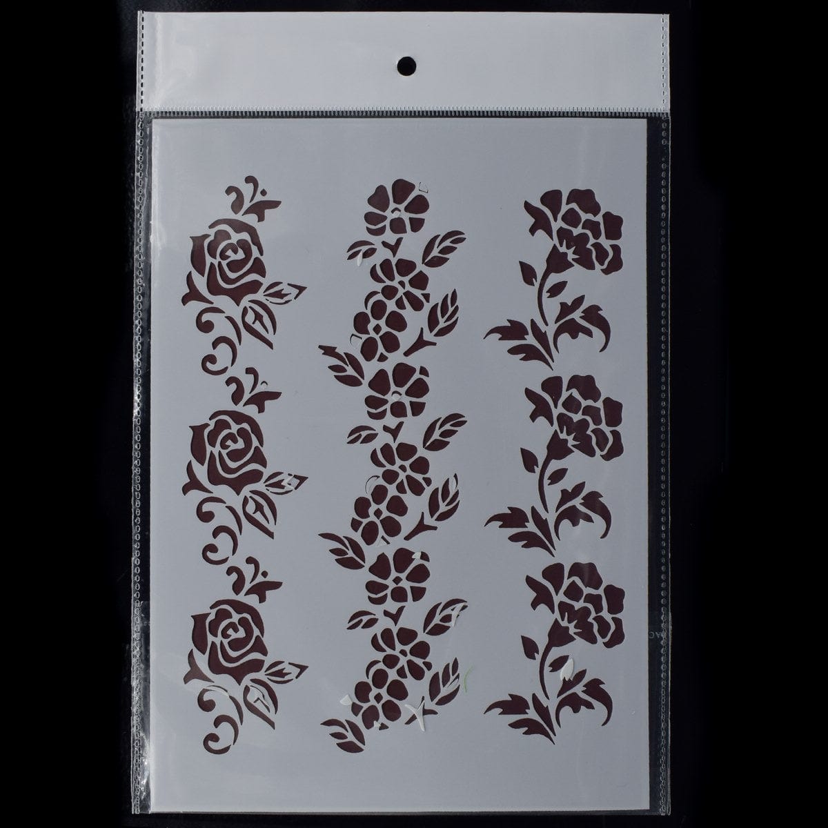 jags-mumbai Stencil Elegant Rose Blooms: Stencil Plastic A5 size Rose Flower Design for Artistic Expressions