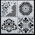 jags-mumbai Stencil Jags Stencil Plastic 6x6 4Pcs Set - Creative Craft Tool for Scrapbooking and Art Projects