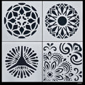 jags-mumbai Stencil Jags Stencil Plastic 6x6 4Pcs Set - Creative Craft Tool for Scrapbooking and Art Projects