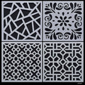 jags-mumbai Stencil Jags Stencil Plastic 6x6 4Pcs Set - Creative Craft Tool for Scrapbooking and Art Projects