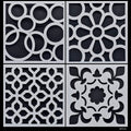 jags-mumbai Stencil Jags Stencil Plastic 6x6 4Pcs Set - Creative Craft Tool for Scrapbooking and Art Projects