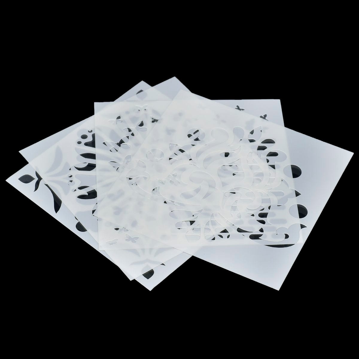 jags-mumbai Stencil Jags Stencil Plastic 6x6 4Pcs Set - Creative Craft Tool for Scrapbooking and Art Projects