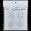 jags-mumbai Stencil Jags Stencil Plastic 6x6 4Pcs Set - Creative Craft Tool for Scrapbooking and Art Projects