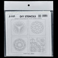 jags-mumbai Stencil Jags Stencil Plastic 6x6 4Pcs Set - Creative Craft Tool for Scrapbooking and Art Projects