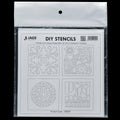 jags-mumbai Stencil Jags Stencil Plastic 6x6 4Pcs Set - Creative Craft Tool for Scrapbooking and Art Projects